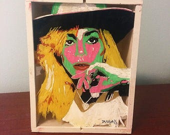 Lady Gaga Wooden Shadow Box