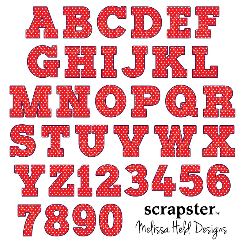 Red Polka Dot Alphabet from ScrapsterbyMHdesigns on Etsy Studio