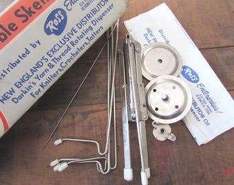 Yarn or Skein Winder Portable Skein Tender by Ross Vintage Ball Winder Tabletop