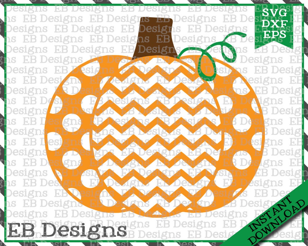 Download Chevron Polka Dot Pumpkin Cut File SVG EPS and DXF