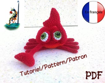 Tutorial / pattern, pdf format in french, amigurumi crab salamandingue version