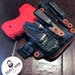Smith and Wesson M&P Shield 2.0 w/Built in laser Kydex Holster Carbon Fiber 9mm Hunter Orange And Black Kydex SideCar IWB Appendix Firearm