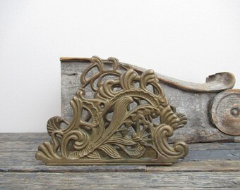 Brass Letter Holder, Napkin Holder, Office Decor, Mail Holder, Vintage Brass, Desk Organizer