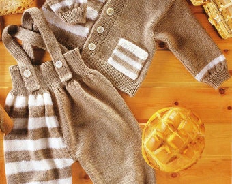 Instant PDF Digital Download Vintage Knitting Pattern to make Cardigan and Leggings for Baby Boy/PDF Knitting Pattern -290