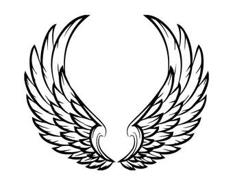Feathered angel svg | Etsy