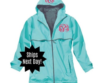 Next Day Shipping Charles River Monogrammed Rain Jacket Monogrammed New Englander Jacket Monogrammed Rain Coat Personalized Rain Jacket