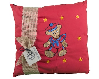 Pillow square Teddy red sailor