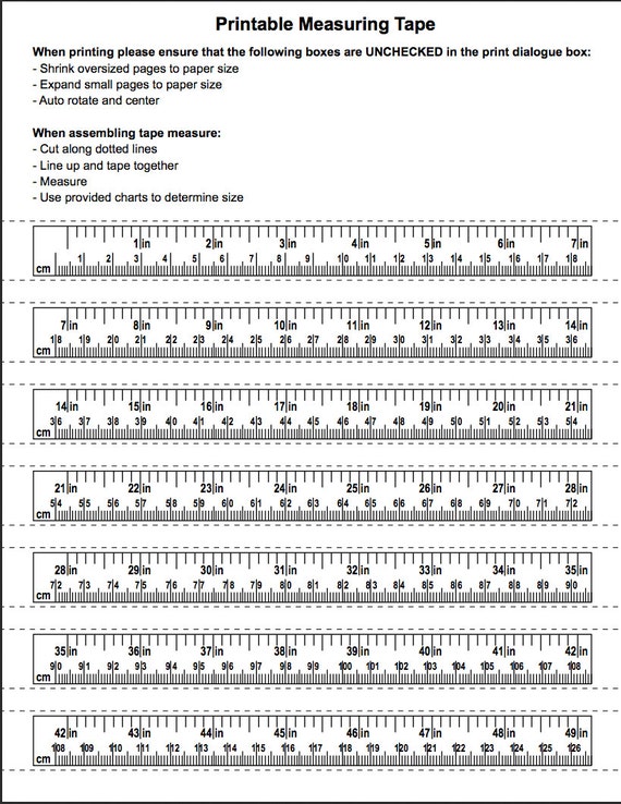 Printable Tape Measure Immediate PDF Download File REFUNDED