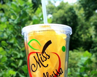 Custom 16 oz Vinyl Teacher Appreciation Tumbler Personalized Teacher Tumbler Teacher Principle Tumbler Teacher Cup