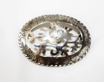 Sterling Brooch Mexico Vintage 1960s Jewelry