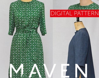 The Rochester Top and Dress PDF sewing pattern, DIGITAL DOWNLOAD, tunic pattern, womens pattern,top pattern,tunic pattern,dress pattern, pdf