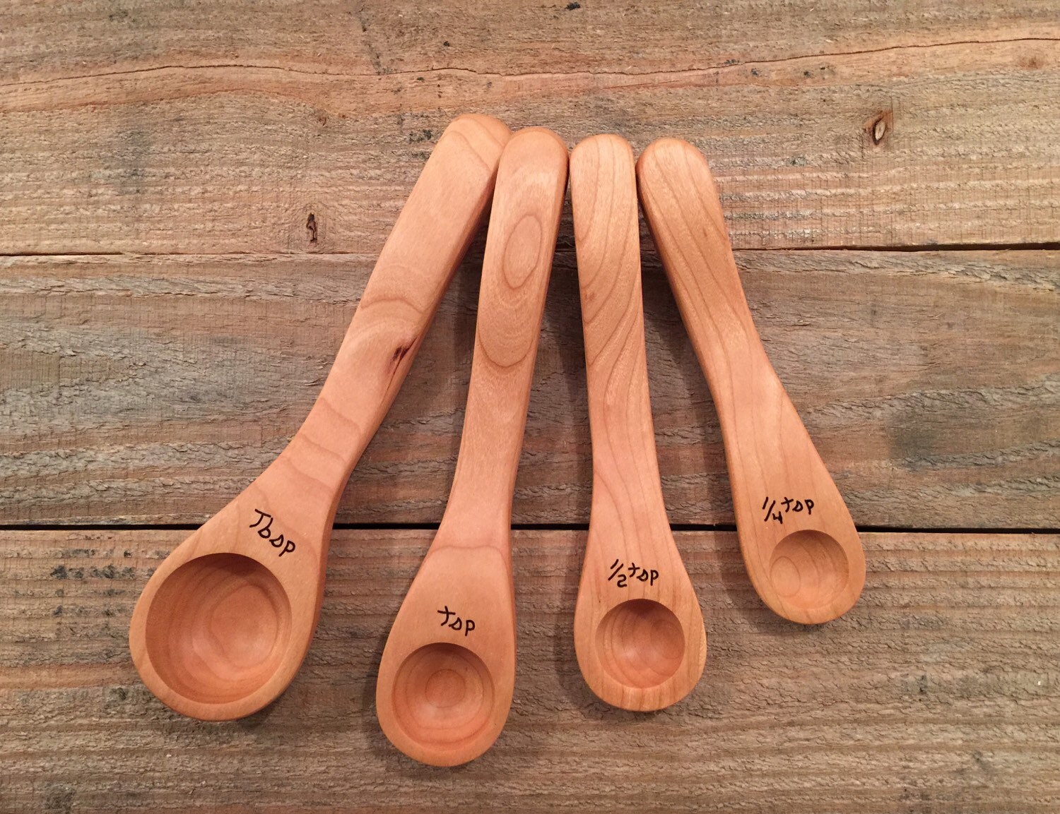 Wooden Measuring Spoon Set Handcrafted In Maine USA