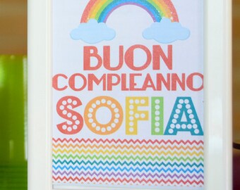 Rainbow Party Happy Birthday Poster
