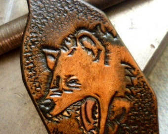 Handcrafted Leather KeyChain-Hyena