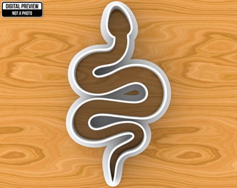 Snake Cookie Cutter, Selectable sizes, Sharp Edge Upgrade Available.