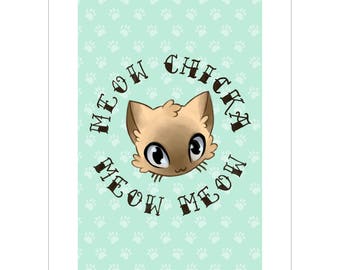 Meow Chicka Meow Meow A5 Art Print