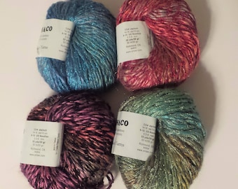 Crystal Palace MONACO Worsted to Bulky Silky Bamboo Vegan Yarn in Blue Skies, Campfire, Bouquet, Lake Tahoe