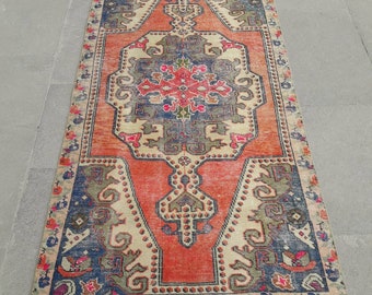 Oushak Rug Vintage Rug Turkish Rug Vintage Turkish Rug Area Rug Handmade Wool Rug Vintage Anatolian Carpet 4' x 7'6" Feet Free Shipping !
