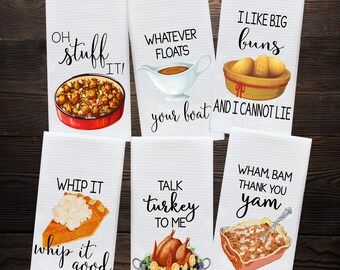 Fall Decor - Funny Kitchen Towels - Fall Towels - Talk Turkey - Autumn Decor - Funny Hostess Gift - Housewarming Gift - Gift for Cook