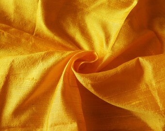 Pure Silk Fabric, Pure Dupioni Silk Fabric, Silk Fabric, Indian Silk Fabric, Yellow Silk Fabric