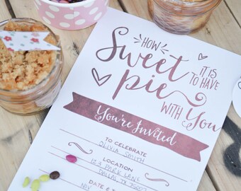 pie party invitations
