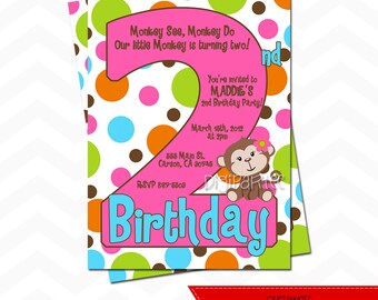 Monkey Birthday Invitation