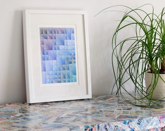 Abstract Art Drawing Contemporary Geometric Art on Card