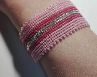 Herringbone weave bracelet with miyuki beads