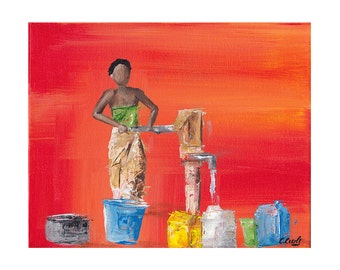 Centre Point, Giclee Art Print, African Print, African Painting, Fine Art Print, Art and Collectibles, UNFRAMED