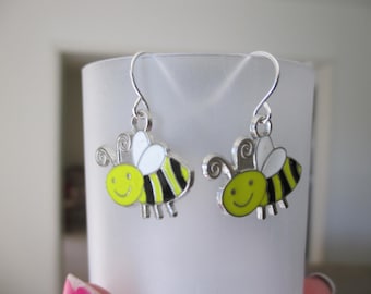 Spring Critter Bee honey bee Garden charm Earrings , Whimsy insect earrings , nature earrings , gifts for her, mothers day gifts ,