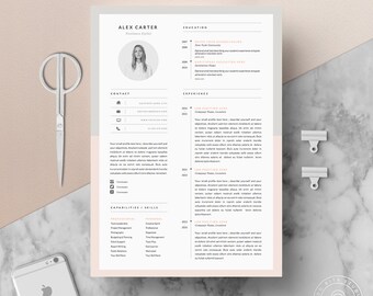 Modern Resume Template & Cover Letter + Icon Set for Microsoft Word | 4 Page Pack | Professional CV | Instant Download | The "Scandi"