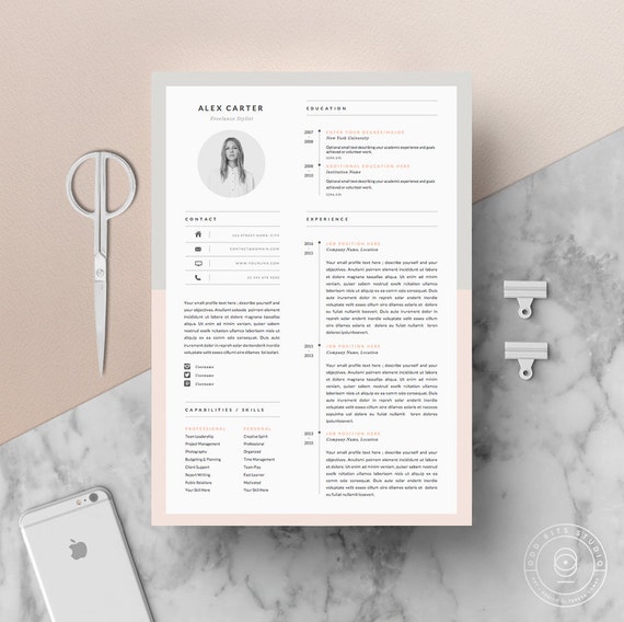 Modern Resume Template & Cover Letter Icon Set for Microsoft