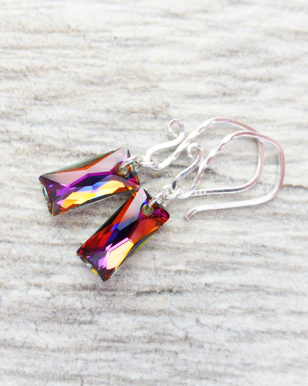 Volcano Prism Crystal Earrings Swarovski Dangle Earrings