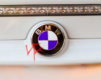 Carbon Fiber Blue Roundel Emblem Badge Overlay Decal Sticker Fits All BMW Hood, Trunk, Wheels