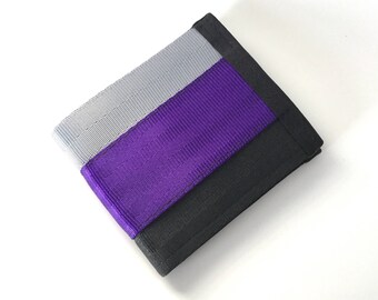 Vegan Billfold Wallet - Purple, Silver, and Black - Wallet (SBW-V3)