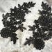 1 Pair Solubility Lace Applique Embroidery Trim Appliques in Black for Headpieces,Dress,DIY Jewelry, WL849