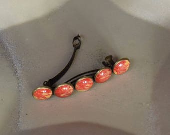 Hand Painted 12 MM Glass Bead Barrette