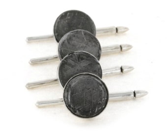 Shirt Studs Made with Meteorite and Sterling Silver, Tuxedo Studs Wedding Accessories Stud Sets