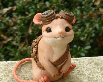 Giswald - Steampunk Mouse Myxie Pal Sculpture