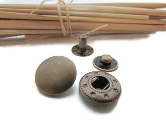 5 snap button 15 mm metal bronze jeans jacket-53.3 bag