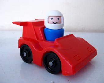 Vintage Fisher Price Little People / Play Family / Race Car and Driver