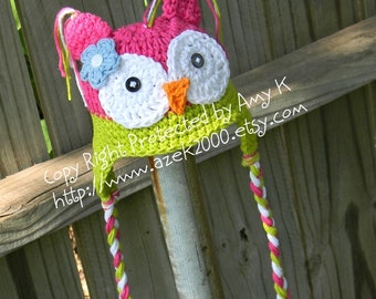 Baby Girl, Baby Girl Owl hat, Crochet Owl Hats, Crochet Baby Hats, Baby Girl Hats