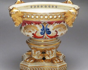1820s Royal Crown Derby English Porcelain Imari Figural Head Potpourri Dish/Bowl