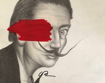 Salvador Dali art print drawing