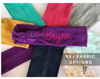 Personalized Baby Headband, Embroidered Baby Headband, Newborn Name Headband, Baby Name Headband, Baby Knot Headband, Baby Turban, Baby Gift