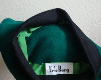 Designer Eric Berg Green Wool Beret