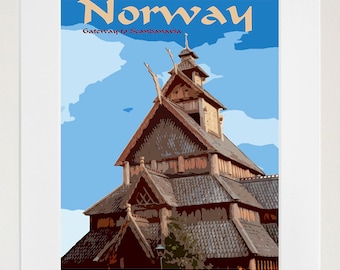 Norway Travel Print Poster Norwegian Wall Art (zt165)
