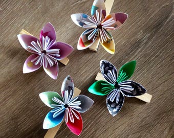 Made to order Origami flower fridge magnets
