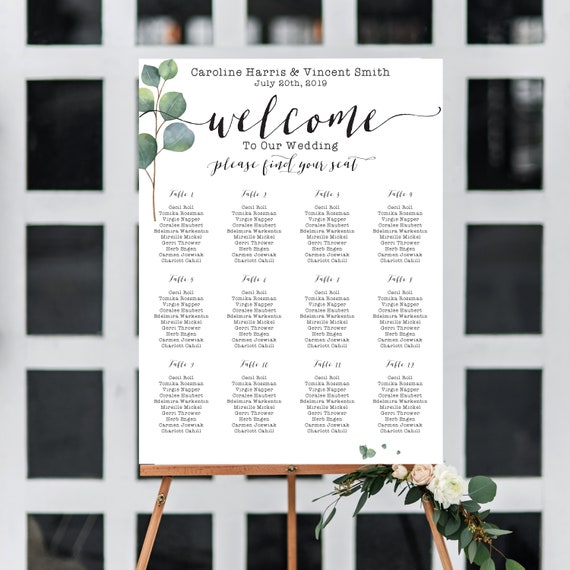 welcome sign wedding seating