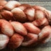 Copper - Hand dyed Bluefaced Leicester BFL top fibre for handspinning or felting in copper and oranges with natural cream